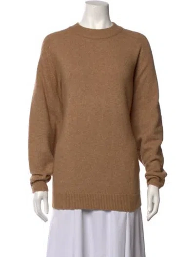 Pre-owned Tibi Camel Hair Crew Neck Sweater In Brown