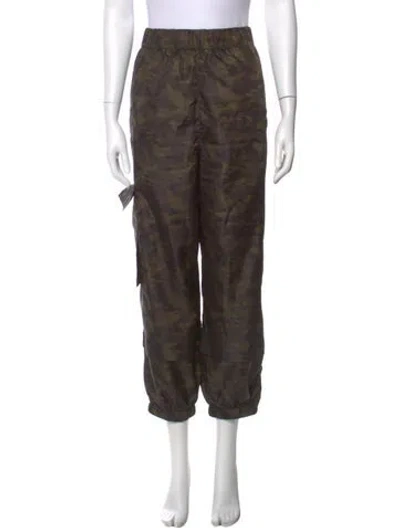 Pre-owned Tibi Camouflage Print Straight Leg Pants In Green