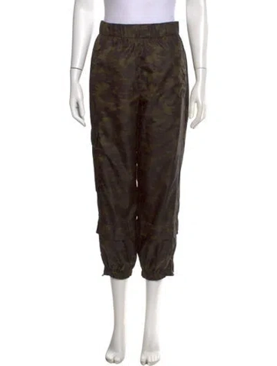 Pre-owned Tibi Camouflage Print Wide Leg Pants In Green