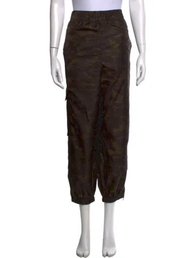 Pre-owned Tibi Camouflage Print Wide Leg Pants In Green