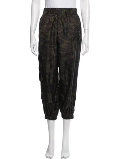 Pre-owned Tibi Camouflage Print Wide Leg Pants In Green