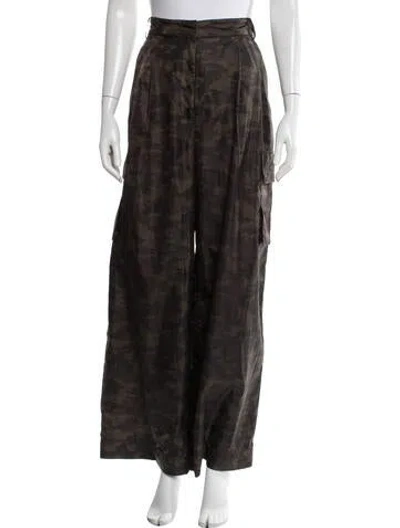 Pre-owned Tibi Camouflage Print Wide Leg Pants In Multicolor