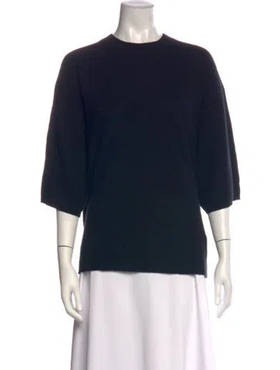 Pre-owned Tibi Cashmere Crew Neck Sweater In Black/blue