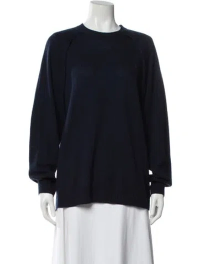 Pre-owned Tibi Cashmere Crew Neck Sweater In Blue