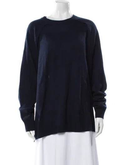 Pre-owned Tibi Cashmere Crew Neck Sweater In Blue