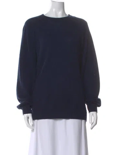 Pre-owned Tibi Cashmere Crew Neck Sweater In Blue
