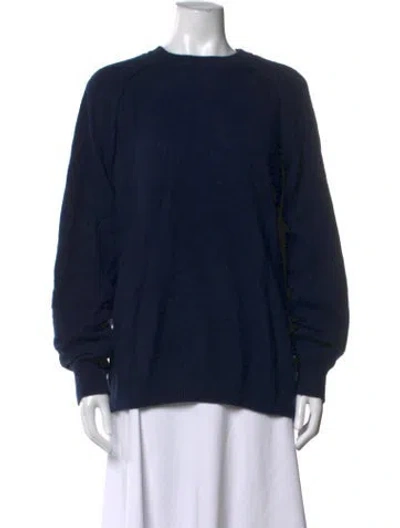 Pre-owned Tibi Cashmere Crew Neck Sweater In Blue