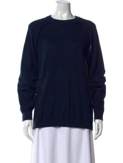 Pre-owned Tibi Cashmere Crew Neck Sweater In Blue