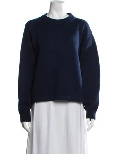 Pre-owned Tibi Cashmere Crew Neck Sweater In Blue