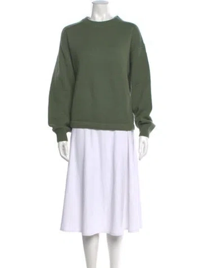 Pre-owned Tibi Cashmere Crew Neck Sweater In Green