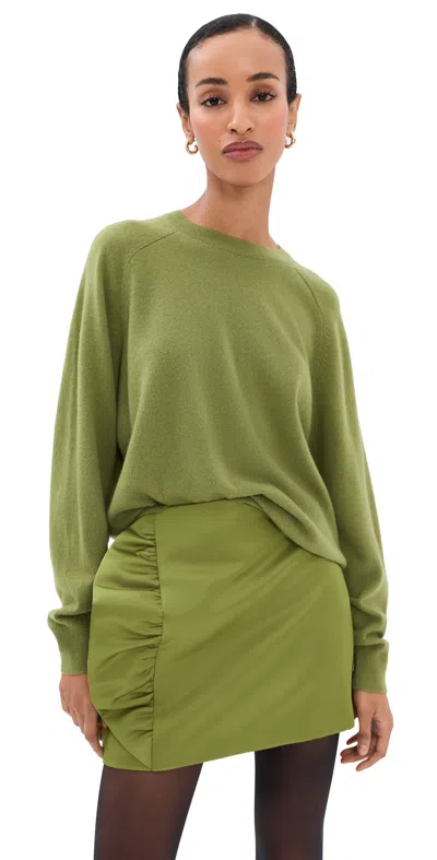Tibi Cashmere Crew Neck Sweater Ick Green