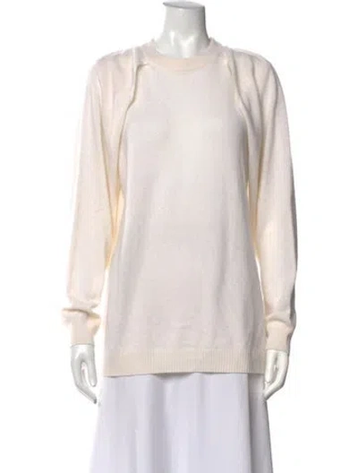 Pre-owned Tibi Cashmere Crew Neck Sweater In Neutrals