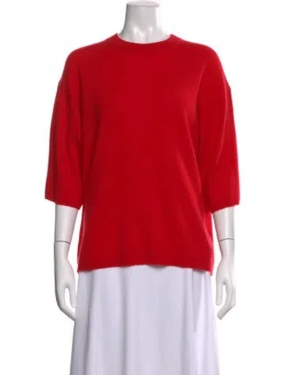 Pre-owned Tibi Cashmere Crew Neck Sweater In Red