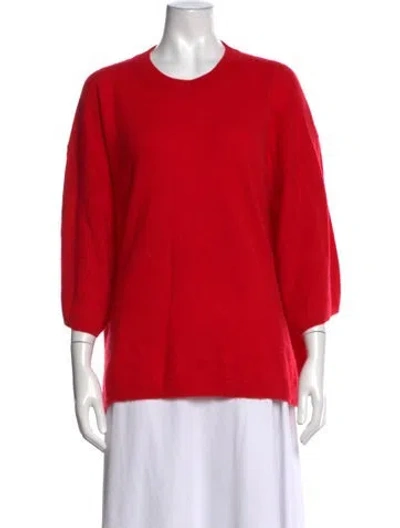 Pre-owned Tibi Cashmere Crew Neck Sweater In Red