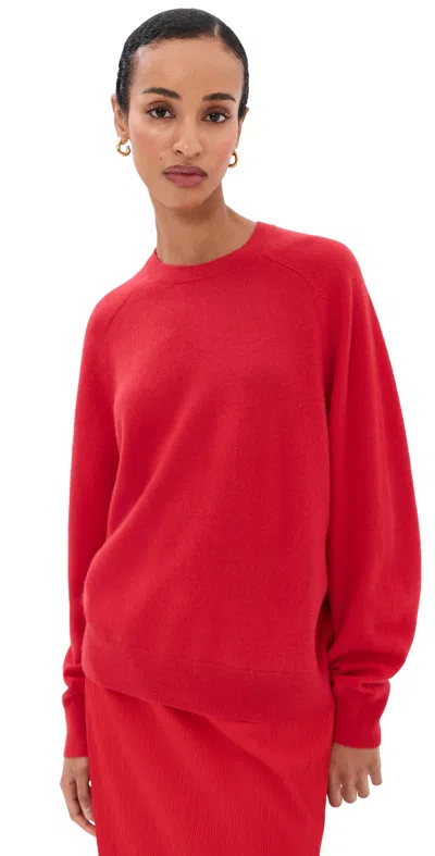 Tibi Cashmere Crew Neck Sweater Red