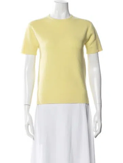 Pre-owned Tibi Cashmere Crew Neck Sweater In Yellow