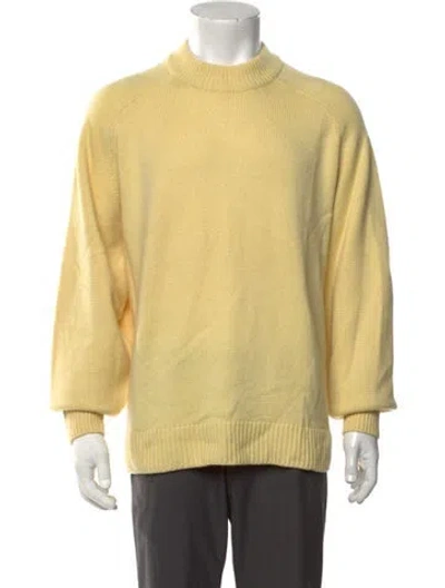 Pre-owned Tibi Cashmere Mock Neck Pullover In Yellow