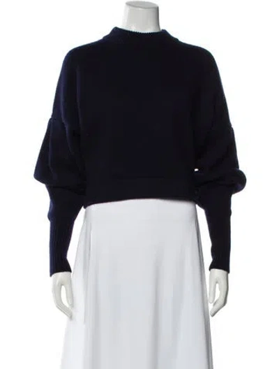 Pre-owned Tibi Cashmere Mock Neck Sweater In Blue