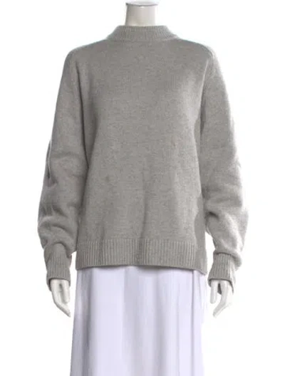 Pre-owned Tibi Cashmere Mock Neck Sweater In Gray