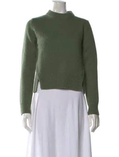 Pre-owned Tibi Cashmere Mock Neck Sweater In Green