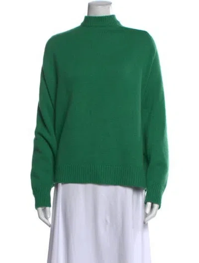 Pre-owned Tibi Cashmere Mock Neck Sweater In Green