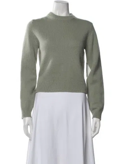 Pre-owned Tibi Cashmere Mock Neck Sweater In Green