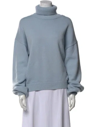 Pre-owned Tibi Cashmere Turtleneck Sweater In Blue