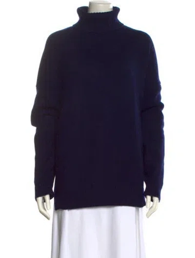 Pre-owned Tibi Cashmere Turtleneck Sweater In Blue