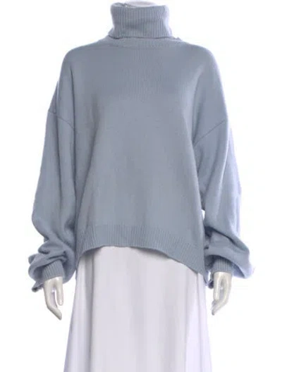 Pre-owned Tibi Cashmere Turtleneck Sweater In Blue