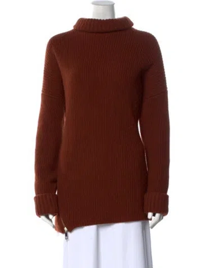 Pre-owned Tibi Cashmere Turtleneck Sweater In Brown