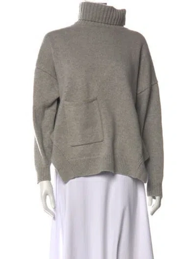 Pre-owned Tibi Cashmere Turtleneck Sweater In Gray