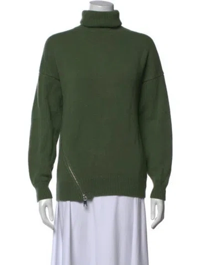 Pre-owned Tibi Cashmere Turtleneck Sweater In Green