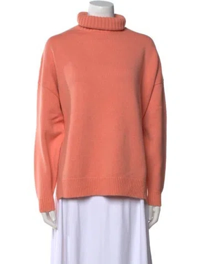 Pre-owned Tibi Cashmere Turtleneck Sweater In Orange