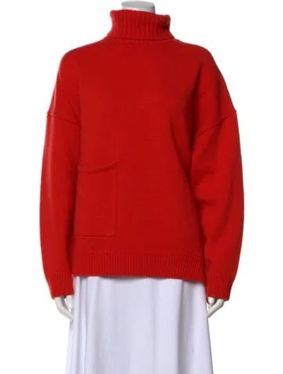 Pre-owned Tibi Cashmere Turtleneck Sweater In Orange
