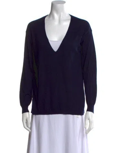 Pre-owned Tibi Cashmere V-neck Sweater In Blue