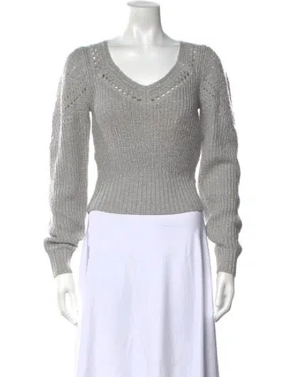 Pre-owned Tibi Cashmere V-neck Sweater In Grey