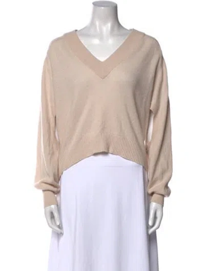Pre-owned Tibi Cashmere V-neck Sweater In Neutral