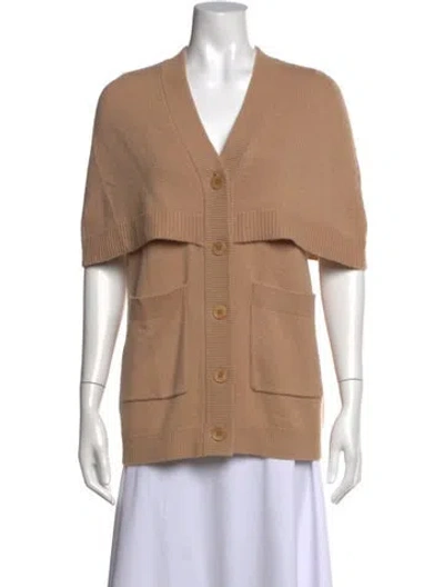 Pre-owned Tibi Cashmere V-neck Sweater In Neutral