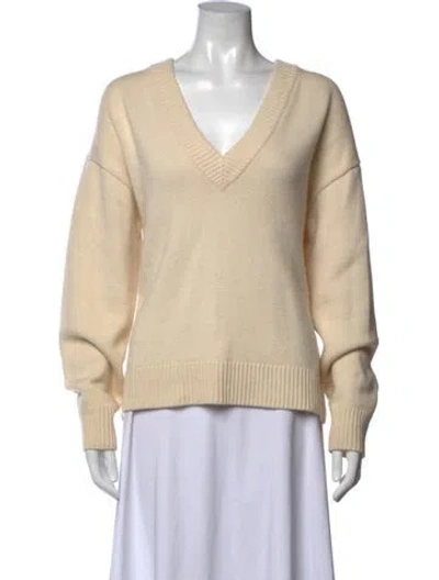 Pre-owned Tibi Cashmere V-neck Sweater In Neutral