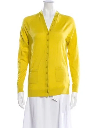 Pre-owned Tibi Cashmere V-neck Sweater In Yellow