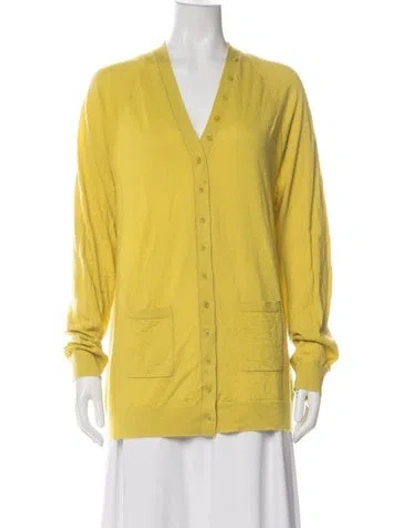 Pre-owned Tibi Cashmere V-neck Sweater In Yellow