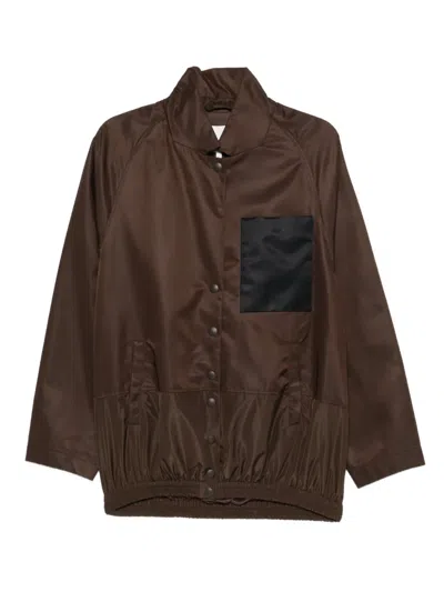 Tibi Chest-pocket Bomber Jacket In Brown