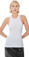 Tibi Circular Fine Rib T Tank White In White