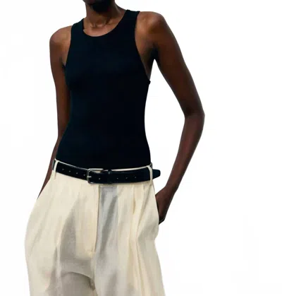 Tibi Circular Rib T Tank In Black