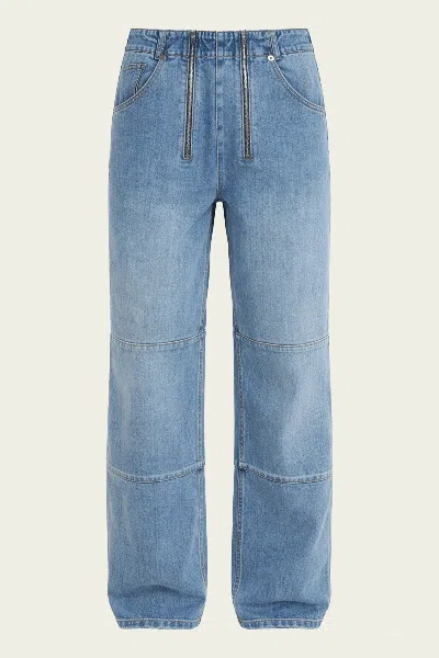 Tibi Classic Wash Denim Fischer Jean In Classic Blue
