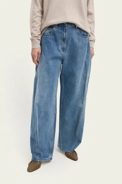 Tibi Classic Wash Denim Sid Jean In Classic Blue