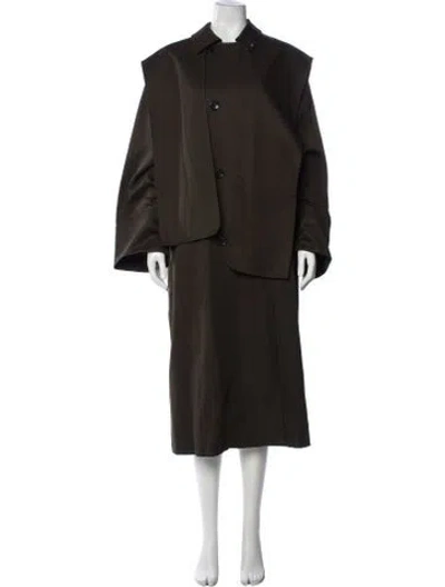 Pre-owned Tibi Coat In Green/metallic