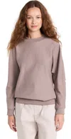 Tibi Cocoon Crewneck Sweatshirt In Cement
