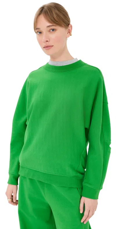 Tibi Cocoon Crewneck Sweatshirt Green
