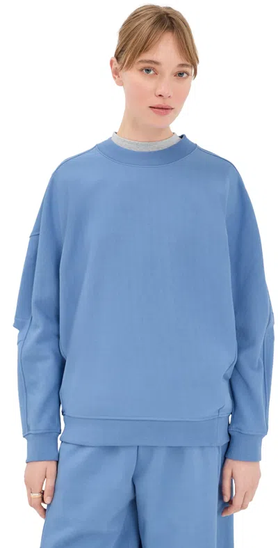 Tibi Cocoon Crewneck Sweatshirt Light Blue
